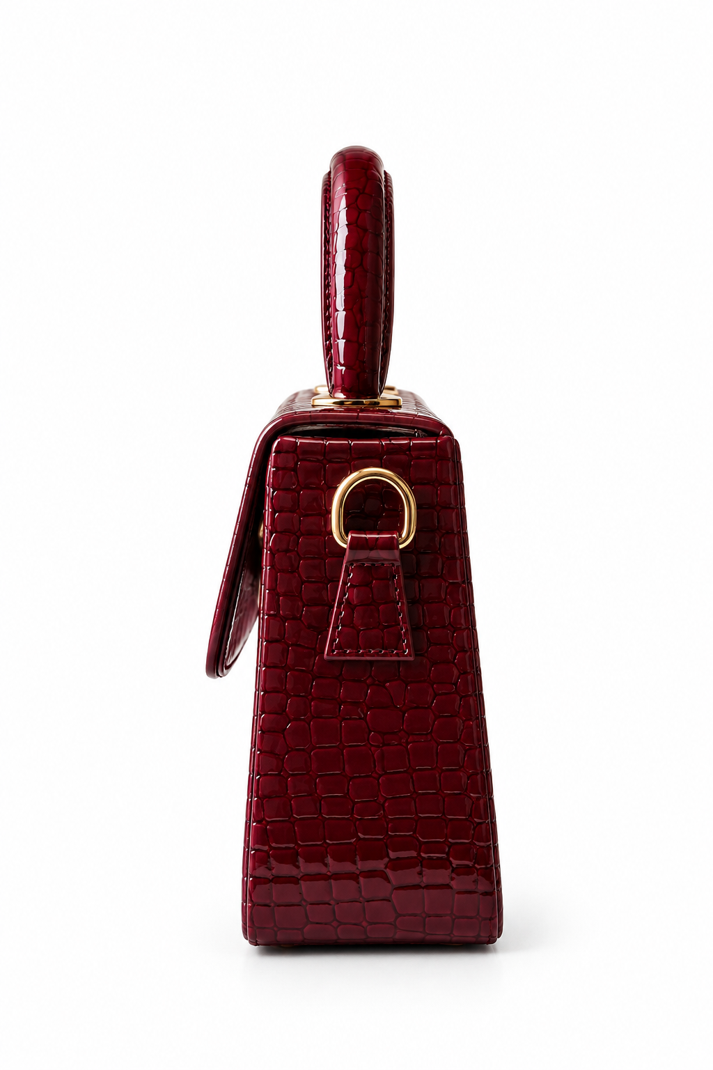CASSEL'S CROCELLA TOP HANDLE BAG — BURGUNDY