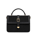 CASSEL'S CLASSIC STRUCTURED TOP HANDLE BAG — BLACK