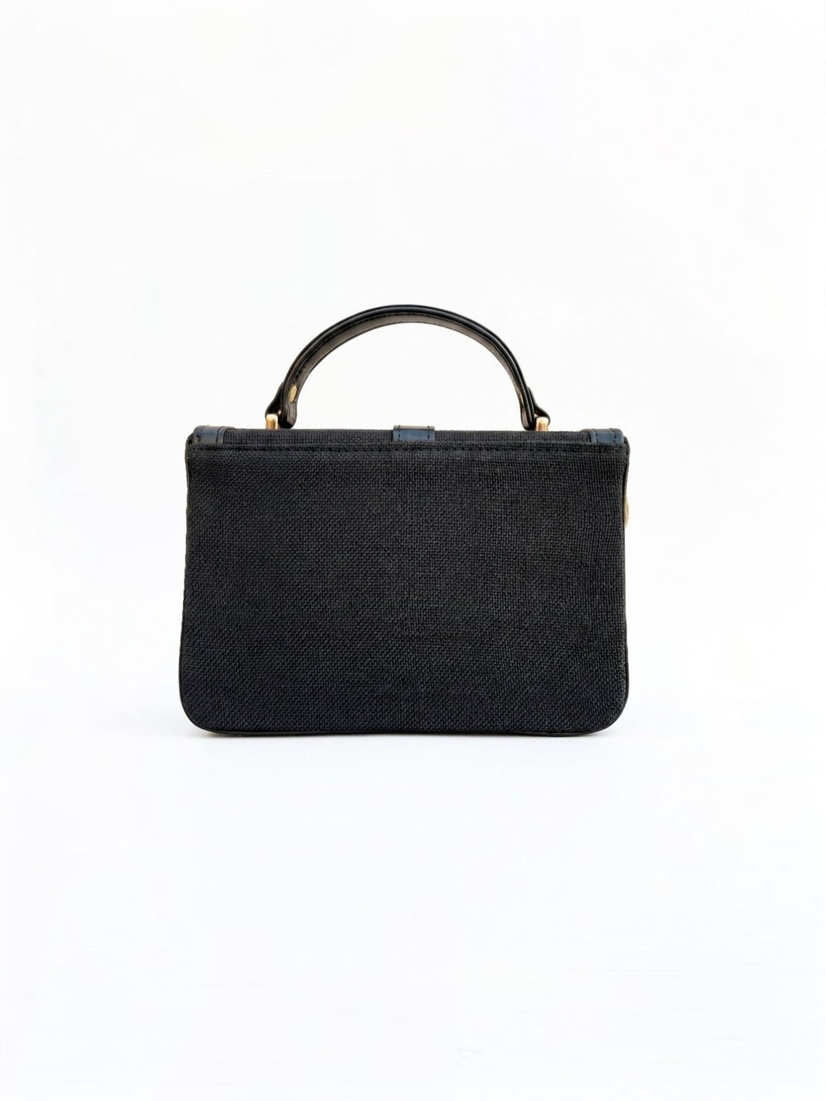 CASSEL'S CLASSIC STRUCTURED TOP HANDLE BAG — BLACK