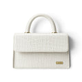 CASSEL'S CROCELLA TOP HANDLE BAG — WHITE