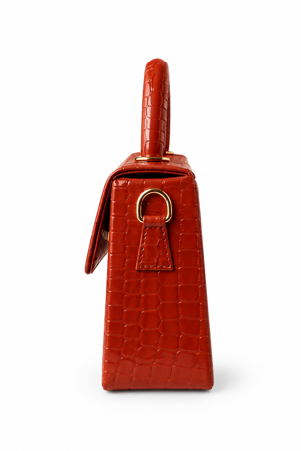 CASSEL'S CROCELLA TOP HANDLE BAG — RUST BROWN