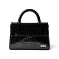 CASSEL'S CROCELLA TOP HANDLE BAG — BLACK