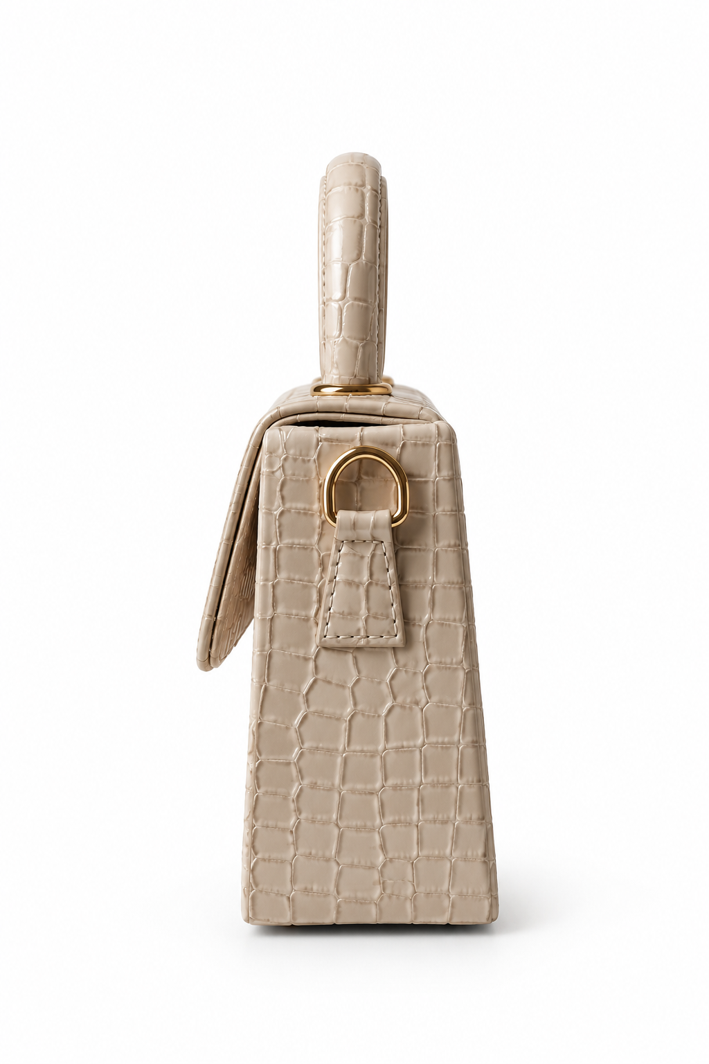 CASSEL'S CROCELLA TOP HANDLE BAG — BEIGE