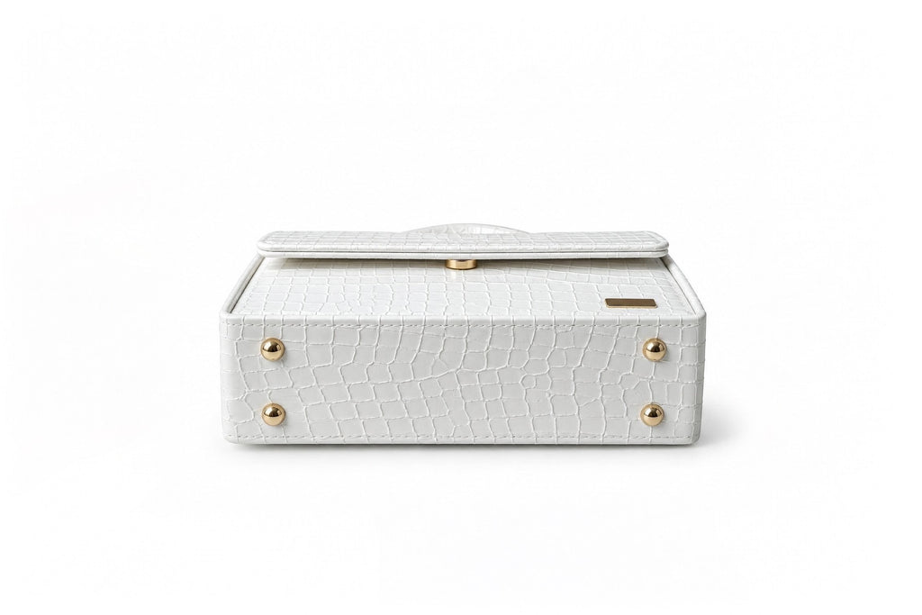CASSEL'S CROCELLA TOP HANDLE BAG — WHITE