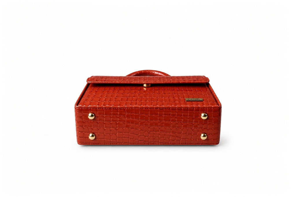 CASSEL'S CROCELLA TOP HANDLE BAG — RUST BROWN