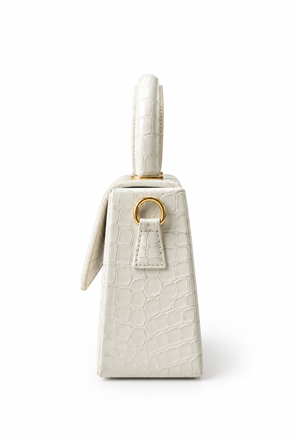 CASSEL'S CROCELLA TOP HANDLE BAG — WHITE
