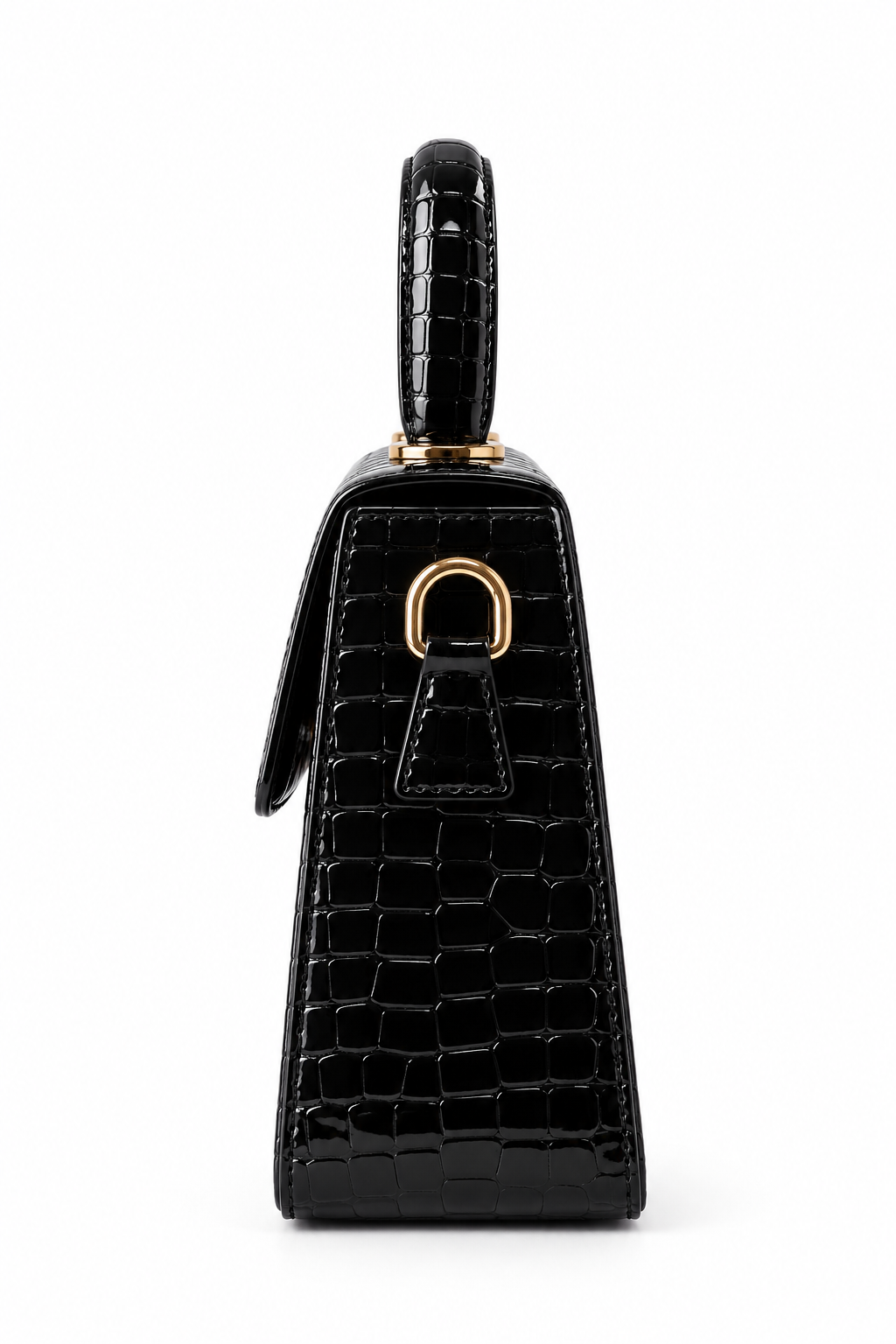 CASSEL'S CROCELLA TOP HANDLE BAG — BLACK